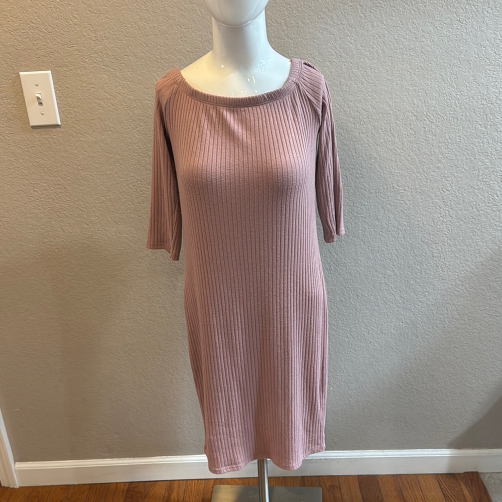 One Clothing Pink Ribbed Sheath‎ Dress size large